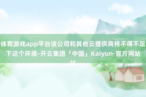 体育游戏app平台该公司和其他云提供商将不得不足下这个环境-开云集团「中国」Kaiyun·官方网站