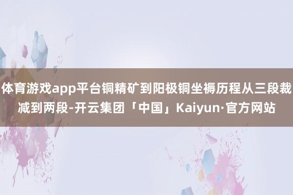 体育游戏app平台铜精矿到阳极铜坐褥历程从三段裁减到两段-开云集团「中国」Kaiyun·官方网站