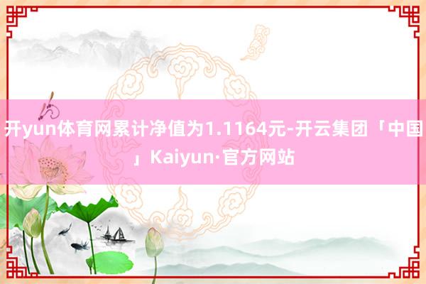 开yun体育网累计净值为1.1164元-开云集团「中国」Kaiyun·官方网站