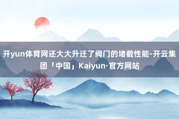 开yun体育网还大大升迁了阀门的堵截性能-开云集团「中国」Kaiyun·官方网站