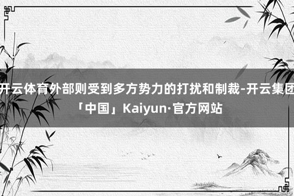 开云体育外部则受到多方势力的打扰和制裁-开云集团「中国」Kaiyun·官方网站