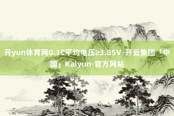 开yun体育网0.1C平均电压≥3.85V-开云集团「中国」Kaiyun·官方网站