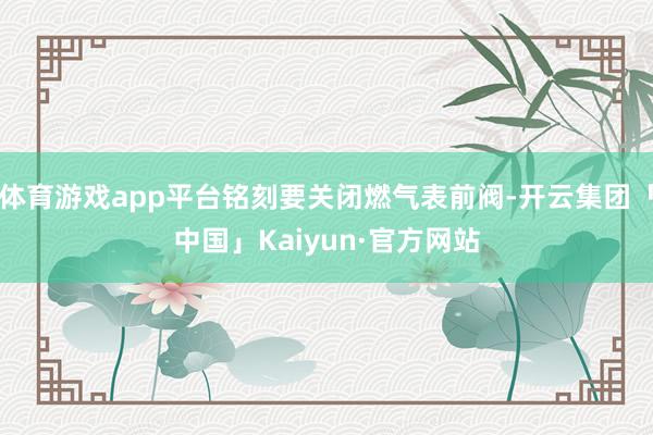 体育游戏app平台铭刻要关闭燃气表前阀-开云集团「中国」Kaiyun·官方网站